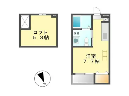 アモリール(ワンルーム/1階)の間取り写真