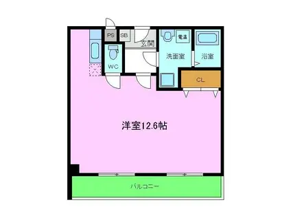 GROW GOLD(ワンルーム/3階)の間取り写真