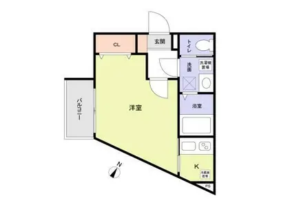 フォルトゥーナ鴨居(1K/1階)の間取り写真