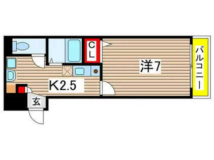 フォーリーフ要町(1K/2階)の間取り写真