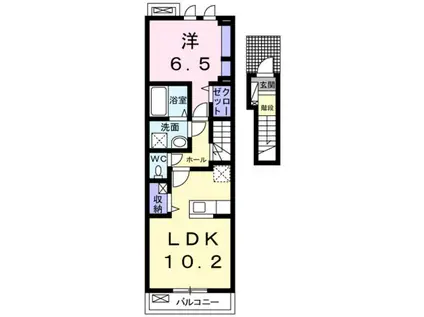 ラヴィエール 守山市勝部4丁目(ワンルーム/1階)の間取り写真