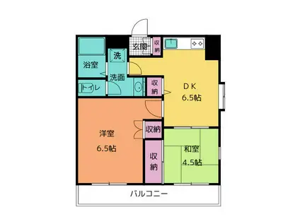 シャトー望月 D(2DK/1階)の間取り写真