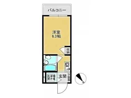 ウィンベルソロ大宮11(ワンルーム/2階)の間取り写真