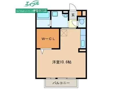 CERISE(ワンルーム/1階)の間取り写真