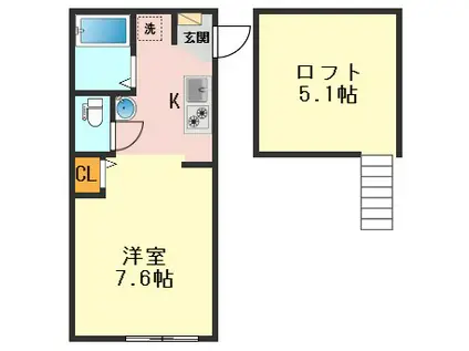 グランドパレス江戸川(ワンルーム/2階)の間取り写真