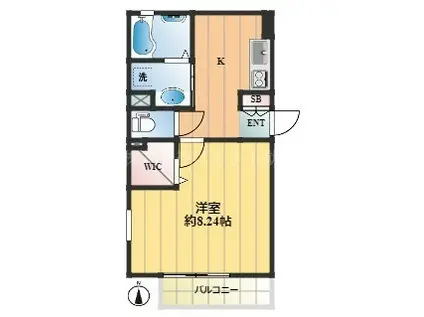 DU GLANZ(1K/1階)の間取り写真