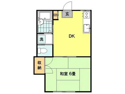 西田荘(1DK/2階)の間取り写真
