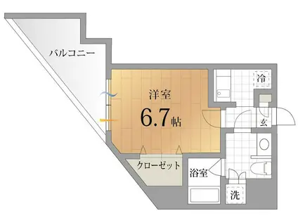 ナビールコート白金(1K/2階)の間取り写真
