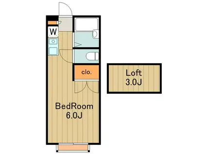 KビレッジⅡ(1K/1階)の間取り写真