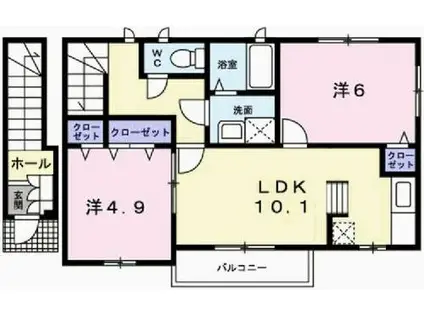 ヤエステ-ジII(2LDK/2階)の間取り写真