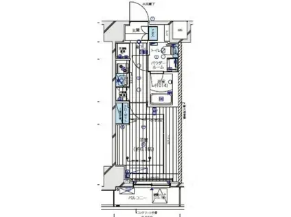 メインステージ北千住V(1K/7階)の間取り写真