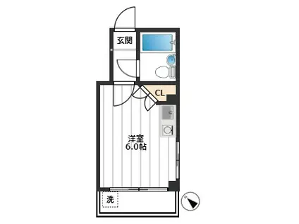 AKビル(ワンルーム/4階)の間取り写真