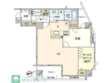 イトーピア武蔵野ブランマーク(1SLDK/5階)の間取り写真