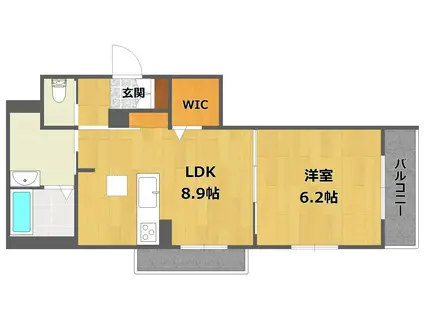 SHA MAISONローレル千僧(1LDK/3階)の間取り写真