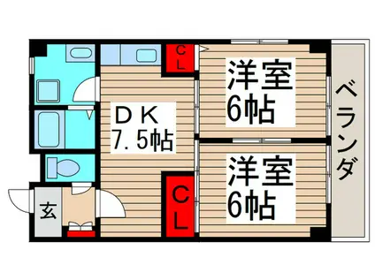 プレミール梨本(2DK/3階)の間取り写真