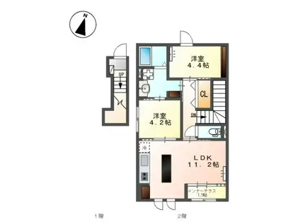 AMFORETII(2LDK/2階)の間取り写真