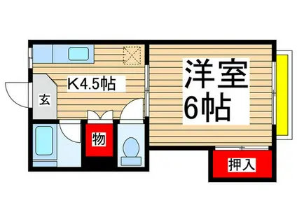 フジコーポ1(1K/2階)の間取り写真
