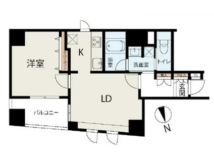 スカイコート蔵前(1LDK/5階)の間取り写真