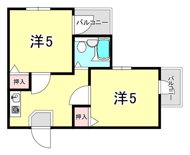 セレーノ門戸(2K/5階)の間取り写真
