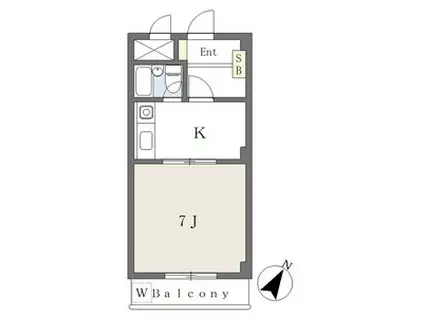 シルトクレーテ北野(1K/3階)の間取り写真