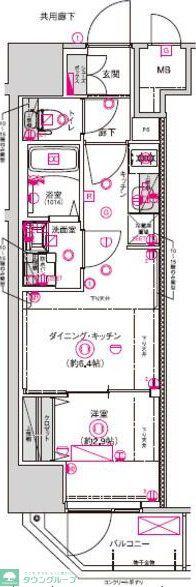 CREST TAPP名古屋山王(1DK/10階)の間取り写真
