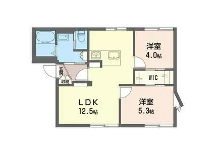 フレグランス高橋A(2LDK/1階)の間取り写真