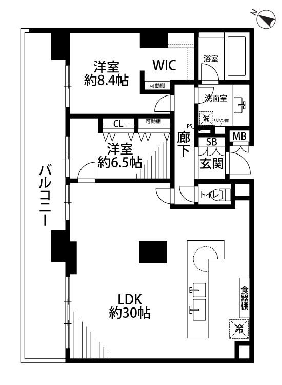 ザ・プレミア新潟駅万代(2LDK/19階)の間取り写真