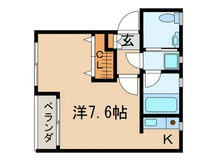 KシャトレーII(1K/2階)の間取り写真