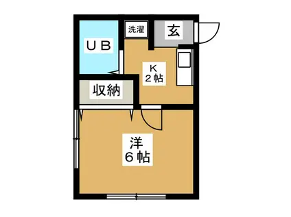 シャトレー榎(1K/1階)の間取り写真