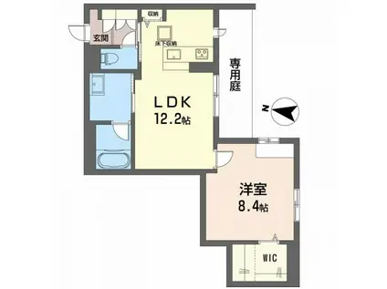 BEREO さくら坂 A棟(1LDK/1階)の間取り写真