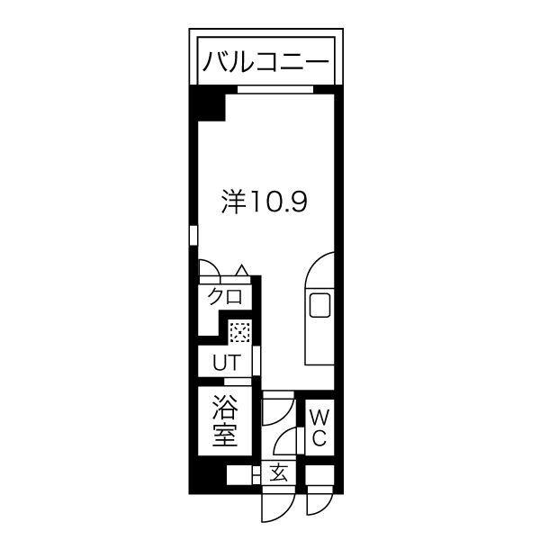 コート新栄(ワンルーム/8階)の間取り写真