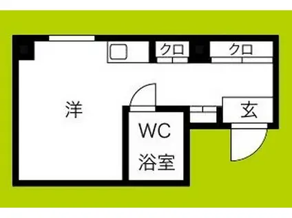 ソシオリバーハイツ(ワンルーム/2階)の間取り写真
