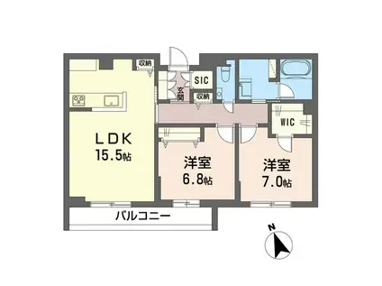 シャーメゾンステージ綱島(2LDK/3階)の間取り写真