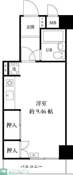 ペルソナージュ横浜(ワンルーム/3階)の間取り写真