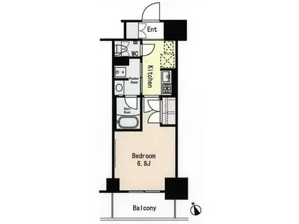 フレンシア文京関口(1K/5階)の間取り写真