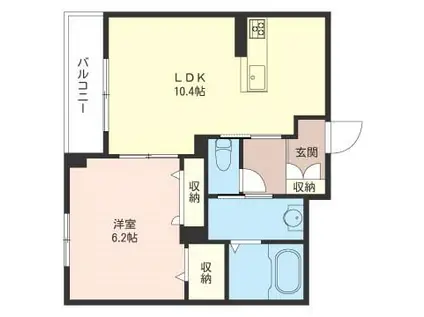 JR外房線 鎌取駅 徒歩6分 3階建 築9年(1LDK/2階)の間取り写真