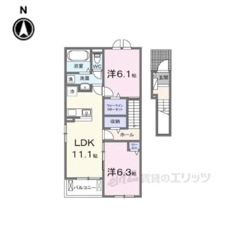 シルエーラ セットB(2LDK/2階)の間取り写真