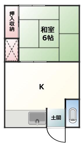 平井荘(1K/2階)の間取り写真