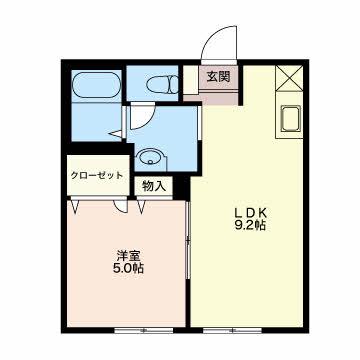 リヴュールB(1LDK/1階)の間取り写真