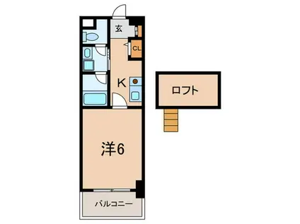 ING CASA 甲南(1K/6階)の間取り写真