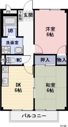 SURPLUS志太(2DK/2階)の間取り写真