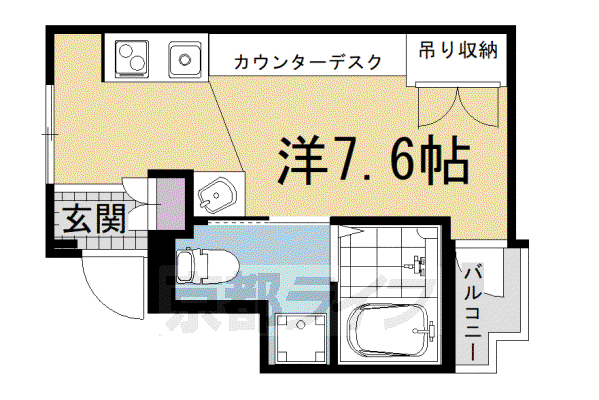 デトムワン京大前(ワンルーム/2階)の間取り写真
