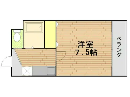 ロイヤルハイム上小阪(1K/2階)の間取り写真