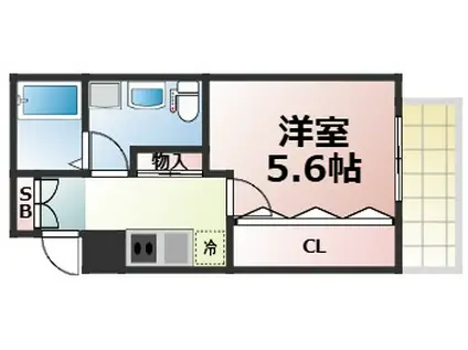 ブライト生野(1K/1階)の間取り写真