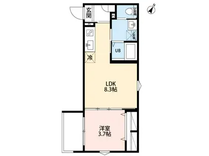 ROBOT HOME 東所沢V(1LDK/2階)の間取り写真