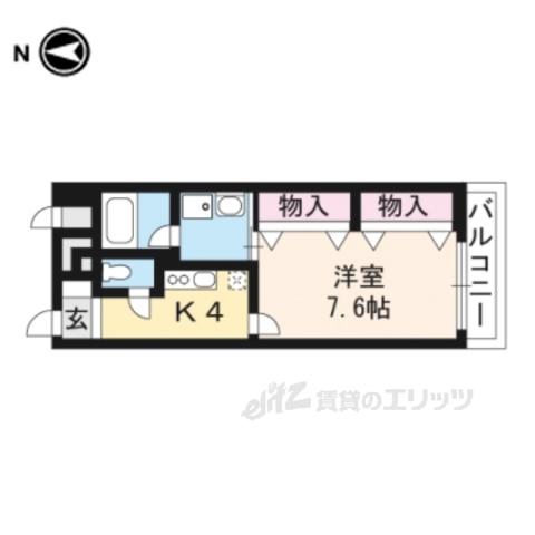 烏丸アネックス2(1K/11階)の間取り写真