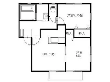 レジデンス・ノヴァC(2DK/1階)の間取り写真