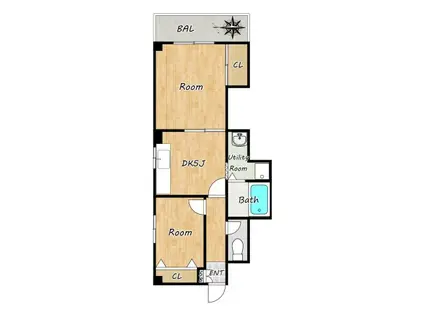 グレーシィ.COM(2DK/2階)の間取り写真