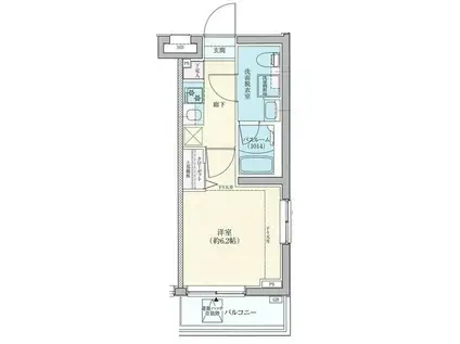 ロアール横浜十日市場(1K/2階)の間取り写真