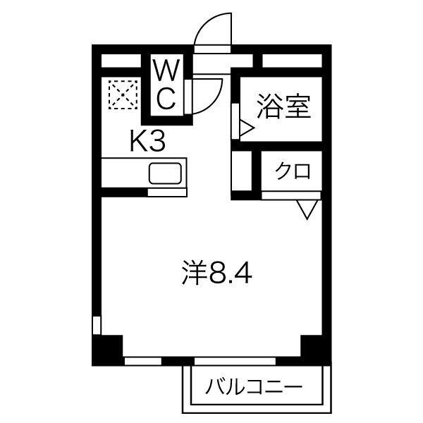 TWIN BUILD(ワンルーム/7階)の間取り写真